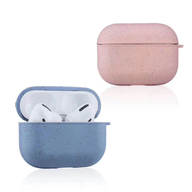 Degradable Eco-friendly Wheat Straw Earphone Case for AirPods 1/2/3/Pro Soft TPU BT Headset Cover for Apple Air Pods 3rd