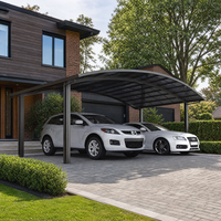 Abri de stationnement moderne et simple quatre saisons sur mesure avec toit en polycarbonate et structure en aluminium robuste pour les zones de stationnement de voitures