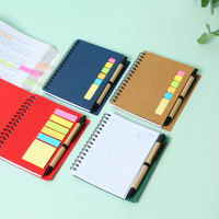 Ensemble de blocs-notes sur le thème des fenêtres avec notes adhésives, couverture en PU, carnet à spirales, impression de logo personnalisable, cadeau