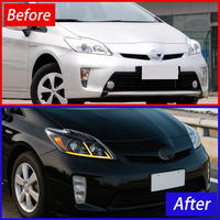 Ensemble de phares LED KGKB pour Toyota Prius XW30 2012-2015, mise à niveau DRL, clignotants, lentille de projecteur, démarrage dynamique, Plug & Play