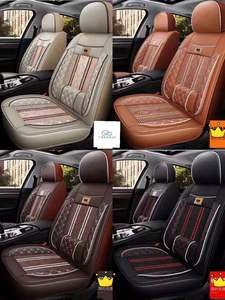 Housses de siège auto en cuir 5D style sport, matériau PU, ajustement universel, coussin antidérapant, housse imperméable, accessoires pour véhicules automobiles - Product Image 5