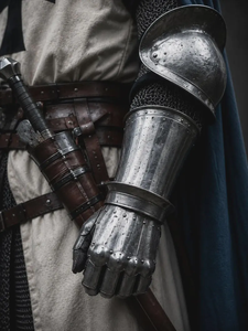 Costume d'armure complète 3D de Chevalier Templier en acier, avec cape bleue à capuche, pour guerrier croisé médiéval, reconstitution historique et casting - Product Image 4