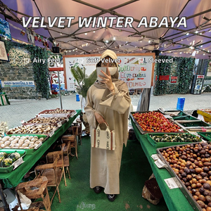 Robes d'hiver élégantes et respirantes du fabricant, 5 couleurs au choix, styles Abaya en velours épais à manches longues pour femmes musulmanes - Product Image 2