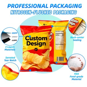 친환경 퇴비화 PLA 라미네이트 칩 백 질경이 칩 용 적층 플라스틱 히트 씰 파우치 팝콘 프라이 스낵 - Product Image 2