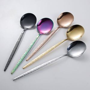 Hammered Pattern Stainless Steel Flatware Steak Knives, Dessert Spoons, and Forks for Wedding Restaurant Cutlery Sets - Product Image 4