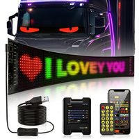 Affichage LED RVB flexible personnalisable contrôlé par application |   Barre lumineuse de toit de camion, panneau d'affichage programmable alimenté par USB
