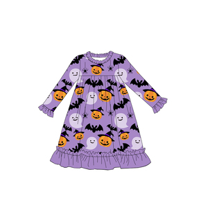 Babylovey Camicia <span class=keywords><strong>da</strong></span> <span class=keywords><strong>Notte</strong></span> <span class=keywords><strong>per</strong></span> Bambina in Fibra di Bambù con Maniche Lunghe e Volant, Design Personalizzato di Alta Qualità <span class=keywords><strong>per</strong></span> Halloween - Product Image 5