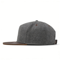 Casquette de baseball vintage en cuir d'hiver à l'arrière, avec œillets métalliques, 7 panneaux, visière plate bicolore, en laine d'agneau thermique, chaude, pour le golf