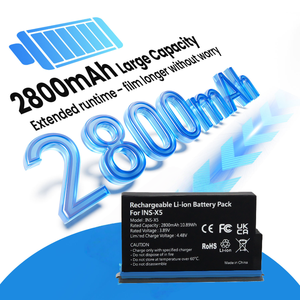 Batterie pour caméra d'action Insta360 X5, 2800 mAh, batterie au lithium rechargeable avec double puce de protection IC, en stock, XYN OEM - Product Image 1