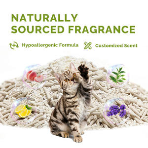 Litière pour chats en bentonite et tofu, mélange de plantes, couleurs variées (rouge, rose, bleu, vert, gris), design gratuit - Product Image 3