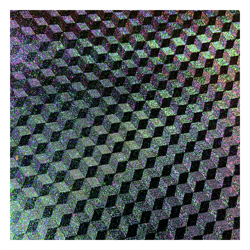 3D Grid Woven Design Pu Leather Vinyl Chameleon Synthetic Leather Fabric