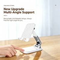 Support de téléphone portable en alliage portable avec hauteur réglable, support de bureau compact pour smartphone et tablette - Flexible et robuste
