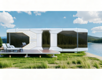 Maison conteneur préfabriquée moderne, écologique, étanche, durable et économique de 20 pieds, 1 chambre, pour location à Guam, Hawaï, ou comme restaurant.