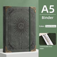 Porte-cartes en cuir PU A4/A5, classeur à feuilles mobiles avec motif Arbre de Vie et 8 protège-coins métalliques