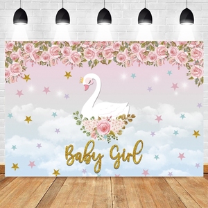 Dream Swan Background Ballet Girl festa di compleanno per bambini doccia neonatale fotografia <span class=keywords><strong>sfondo</strong></span> Banner personalizzato foto - Product Image 1