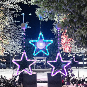 Holiday Star <b>Lights</b> Warm Color IP54 Waterproof Rechargeable Solar Powered LED Christmas Decoration Outdoor - Product Image 2