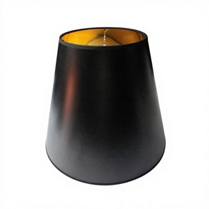 Textured Oatmeal Hard Back <b>Black</b> Parchment Lampshade with White Lining Edison Clip on for Home Decor Bedroom Hotel Lobby Hotel G - Product Image 1