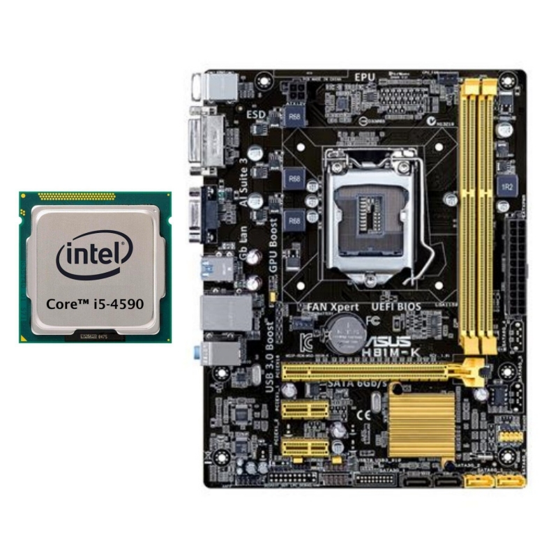 Placa base ASUS H81M-K/F PLUS + Core i5-4590