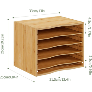 Organizzatore per Documenti in Bambù Best Seller, Classificatore di Carta per Ufficio, Casa o Scuola, Portadocumenti a 5 Livelli in Bambù - Product Image 4