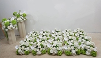 Ensemble floral artificiel en soie blanc et vert, Hortensia, Rose, Pivoine, Anthurium, pour toile de fond de mariage, location pour événements, vitrine de magasin, décoration commerciale