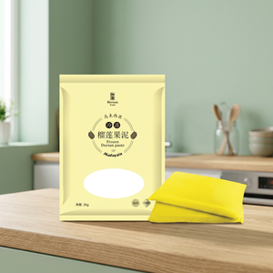 Pâte de durian surgelée Homan Food 2kg, bloc IQF, Malaisie, emballage sous vide - Product Image 2