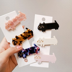 ファッションキッズ女性かわいいべっ甲ダックビルヘアグリップ動物のヘアクリップセルロースアセテート猫バレットヘアクリップ女の子のための - Product Image 1