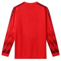 Maillot de Gardien de But Professionnel OEM Automne/Hiver à Manches Longues, avec Éponge Amortissante, Respirant, 100% Polyester, Rouge Néon
