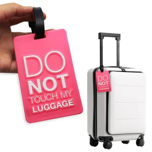 Etiqueta de bagagem identificada em cor brilhante, design personalizado, acessórios de viagem, à prova d' água, silicone, etiqueta de identificação de bagagem