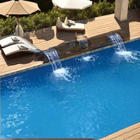 Piscine extérieure personnalisée en fibre de verre piscine creusée de 8m 10m bon marché pour adultes