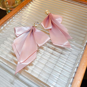 Orecchini con fiocco grande con nastro lungo ad ago in argento orecchini con temperamento delicato principessa in fuga orecchini adorabili dolci - Product Image 6