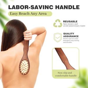 Doppelseitige Körper-Cellulite- und Lymphdrainage-Trockenbürste Natürliche Holz-Duschbürste zur Rückenmassage - Product Image 3