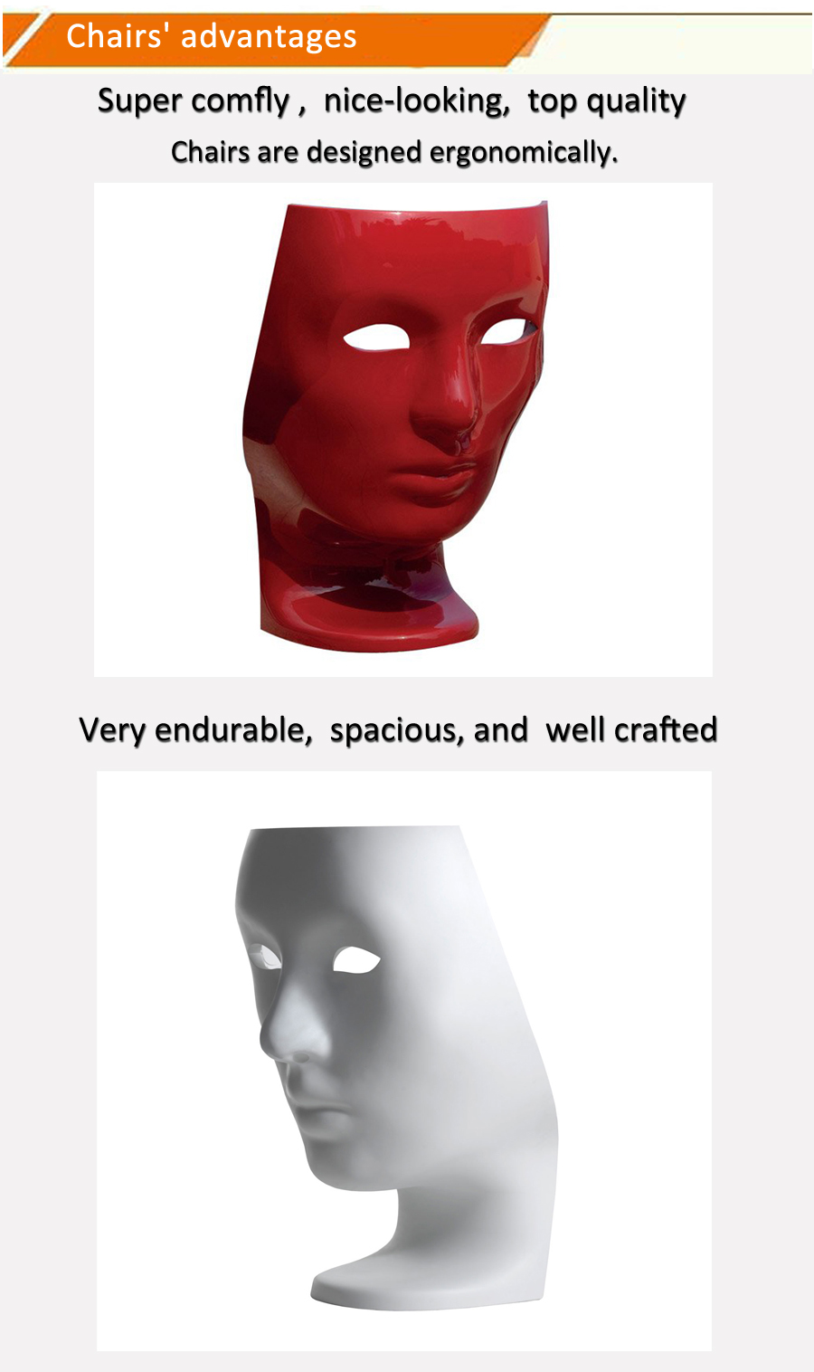 Leisure Fiberglass Fabio Novembre Driade Nemo human face chair for sale