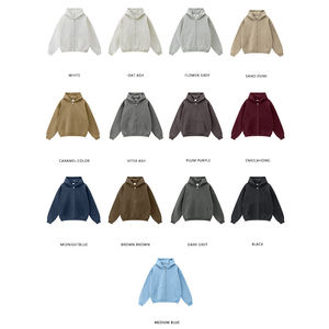 Factory Kids Clothing <span class=keywords><strong>Stores</strong></span> Logotipo personalizado 345G Sudadera con capucha con cremallera ponderada 13 colores Ropa para niños de rizo francés suelta de gran tamaño - Product Image 4