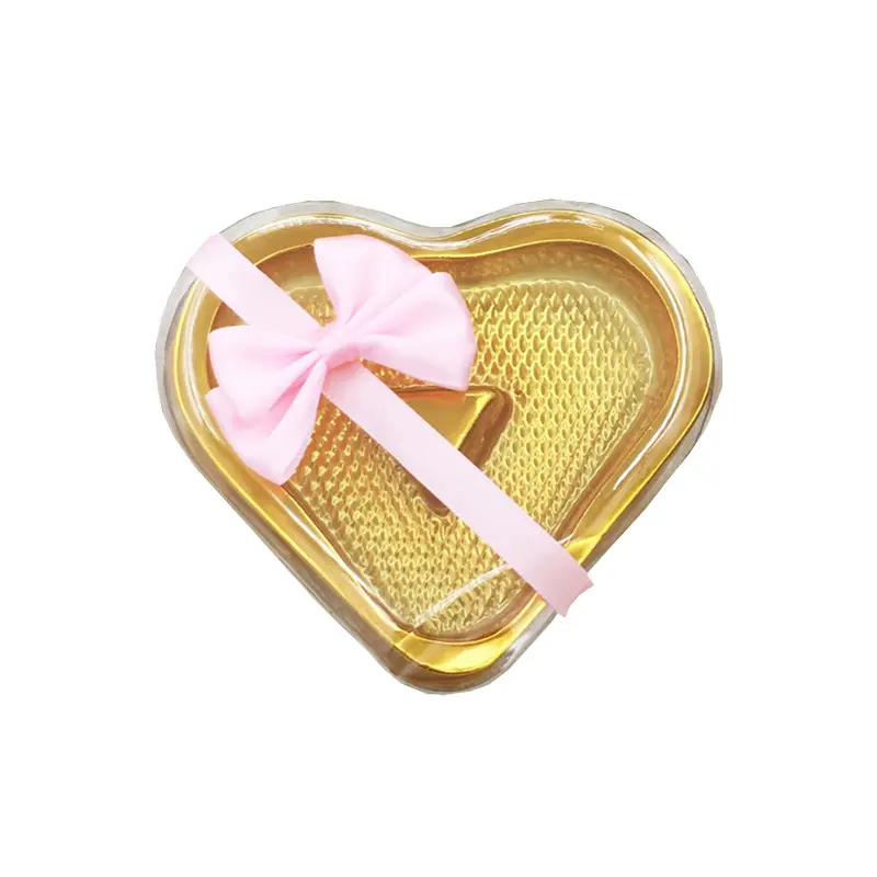 도매 심장 모양 발렌타인 데이 선물 선물 상자 명확한 귀여운 포장 초콜릿 케이크 장식 플라스틱 포장 상자