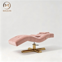 Lit d'extension de cils ergonomique de luxe moderne à design incurvé réglable en fer pour salons de beauté, hôtels et spas