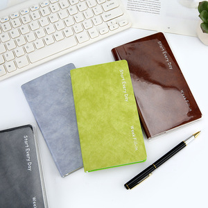 Carnet de planification hebdomadaire A6, couverture en similicuir souple gaufré, organisateur d'horaire quotidien pour les voyages, le bureau, l'école, les affaires - Product Image 2