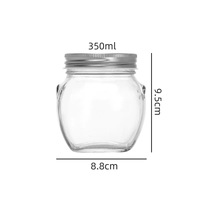 Tarro de cristal al por mayor con doble asa, tipo nido de pájaro, 80ml 100ml 150ml, hermético, para miel y mermelada, con tapa metálica de rosca, recipiente para recuerdos de boda