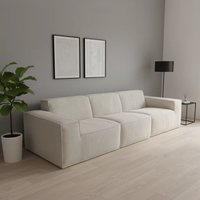 Canapé modulaire minimaliste contemporain 123 sections avec mousse haute densité et revêtement en tissu sans armature, convertible pour salon
