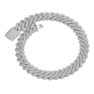 Collana Tennis in Argento 925 Stile Hip-Hop con Moissanite, Catena Cubana alla Moda - Product Image 1