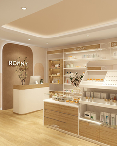 Custom Modern Wood Tone Cosmetic Store Interior Design & Cosmetics Store Furniture Cosmetic Store Props One-Stop Decoration - Product Image 1