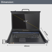 Console KVM à montage en rack 8/16 ports HDMI 1U avec LED de 17.3 pouces prend en charge jusqu'à 256 ordinateurs hôtes commutateurs Console KVM