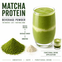 Poudre de boisson protéinée au matcha pour les smoothies, les cafés et les applications de boissons fonctionnelles