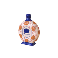 Conception personnalisée en vrac couleur décorative Embossd Agave plante Alcohole Liqueur Pot Conteneur Rond Bleu Orange Porcelaine Tequila Bouteille
