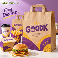 Sacs en papier kraft brun personnalisés pour la restauration rapide, les plats à emporter et la livraison de nourriture, sac en papier kraft avec votre logo