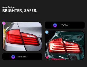 ไฟท้ายรถยนต์ BMW ซีรีส์ 5 ปี 2011-2017 รุ่น F10 ชุดไฟท้าย 520 525 แบบดัดแปลง ไฟนำทาง ไฟเดย์ไลท์ LED สีแดง ไฟรถยนต์ใหม่ - Product Image 2