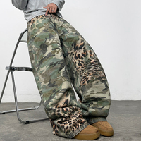 Pantalon cargo softshell pour homme Finch Garment Fashion, imprimé camouflage léopard, denim régulier, taille haute, streetwear éco-responsable