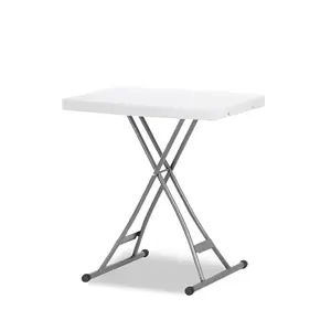 Cheapest Light Weight Outdoor Cafe White Mini Table Used Folding Portable Plastic Tables For Sale