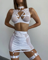 Ensemble de jupe SM 2023, nouvelle collection, jupes pour femmes, dentelle transparente, soutien-gorge sexy, lingerie sexy, ensembles de soutien-gorge et culottes