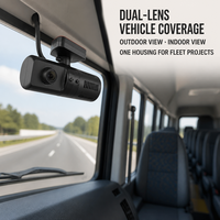 Caméra de véhicule à double objectif HD, caméra de voiture intérieure/extérieure avec support réglable, vision nocturne AHD CVBS pour bus, camion, autocar scolaire, taxi