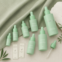 Flacon compte-gouttes en verre vert mat pour huiles essentielles 5ml 10ml 15ml 20ml 30ml 50ml 100ml, flacon cosmétique pour sérum, logo personnalisé